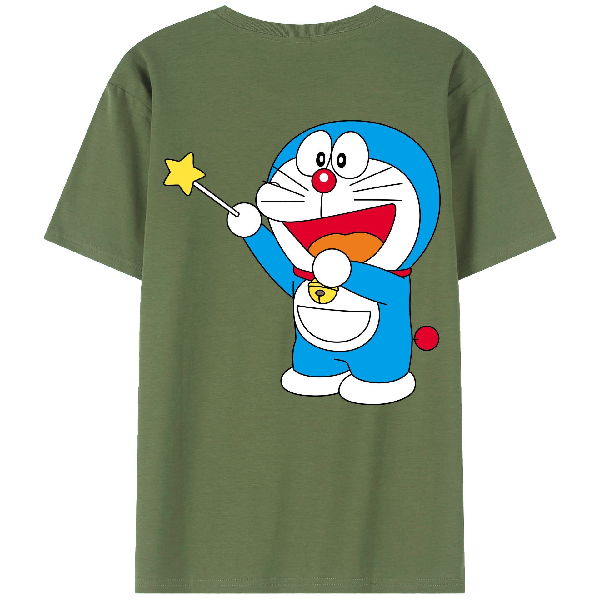 （画像用） ドラえもん Doraemon 綿100％ メンズ半袖Tシャツ（バックプリント） 通気性